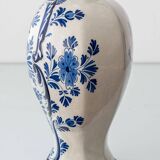 Pair of Royal Delft blue and white ceramic table lamps, 1905, with new pleated silk shades.