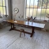3m oak table from 1950 with its extensions