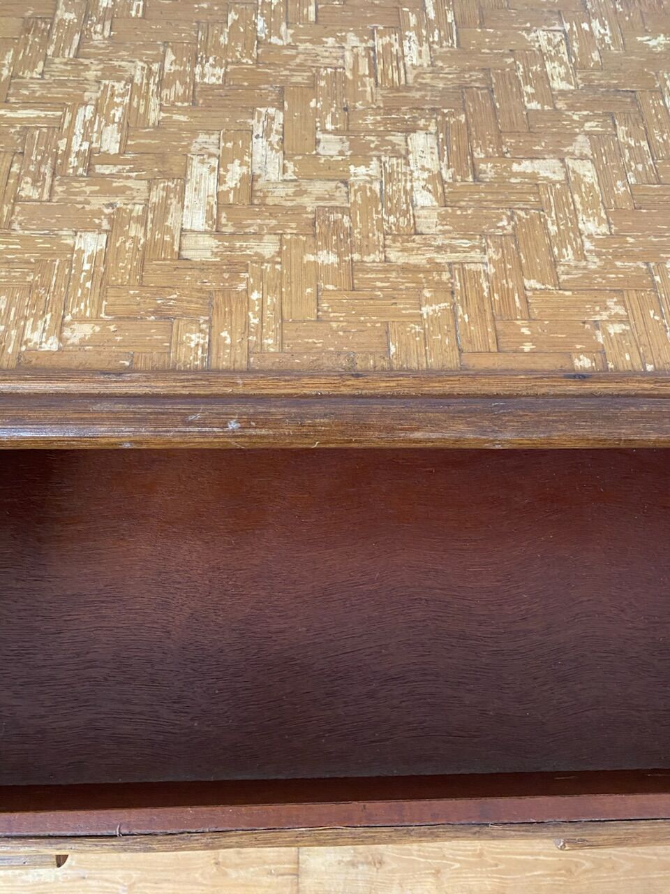 Rattan and vintage bamboo chest of drawers