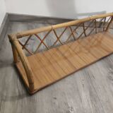 Wall shelf bamboo rattan wicker wood formica vintage 50 60