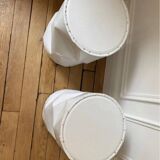 Vintage design side table in white metal