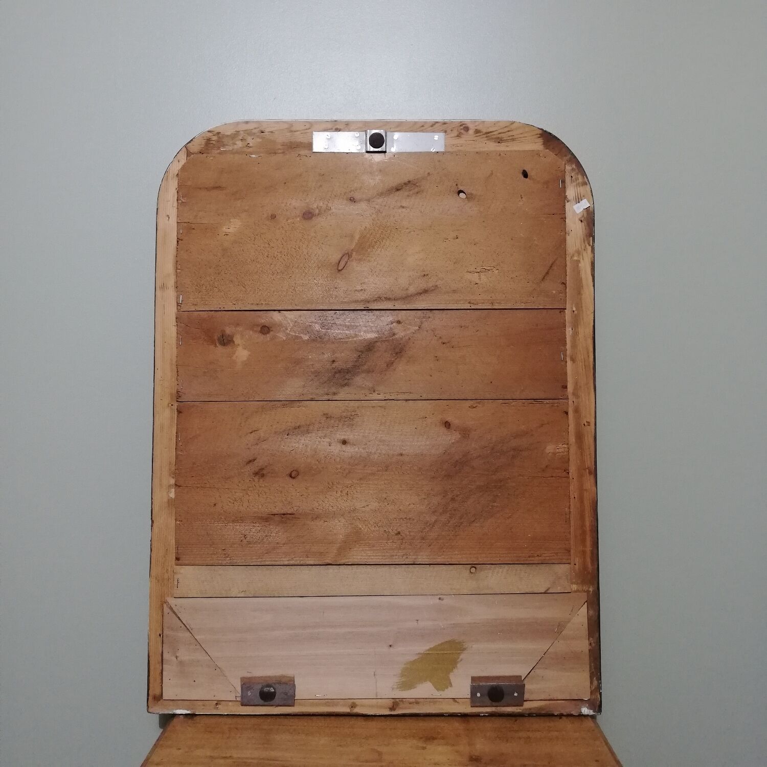 Louis Philippe style mirror in elm-veneered wood and gilded stucco height 83cm