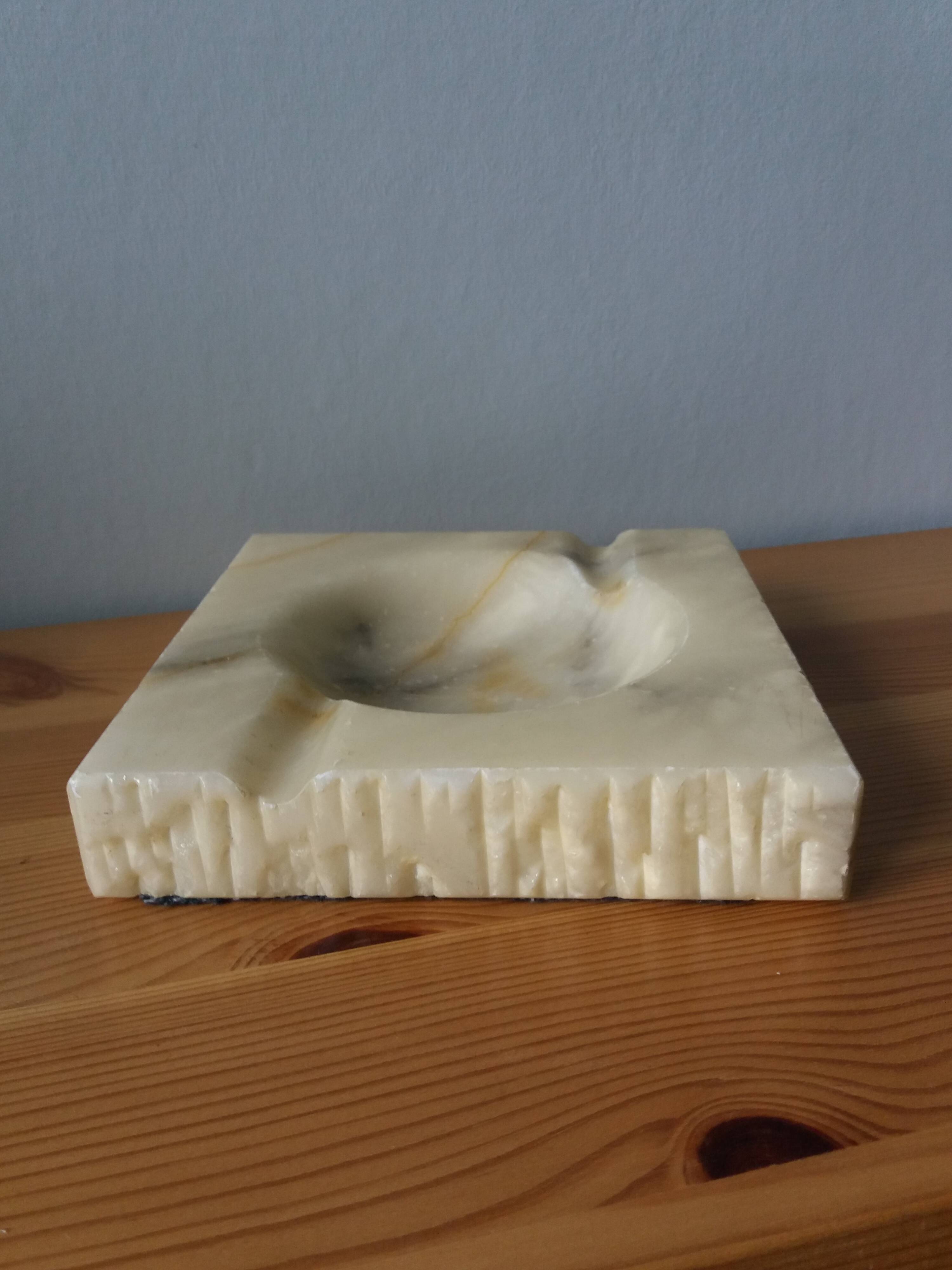 Marble or alabaster ashtray