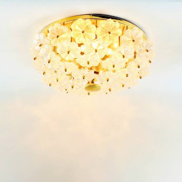 XL Mid-Century Floral Murano Glass Ceiling Light from Ernst Palme, 1970s