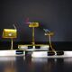 Lot of 3 djustable brass wall picture light up