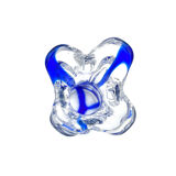 Monumental Murano Vase - Cobalt Blue & Crystal - Organic Design 70s