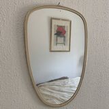 Miroir vintage 1960 rétroviseur asymétrique forme libre - 40 x 26 cm