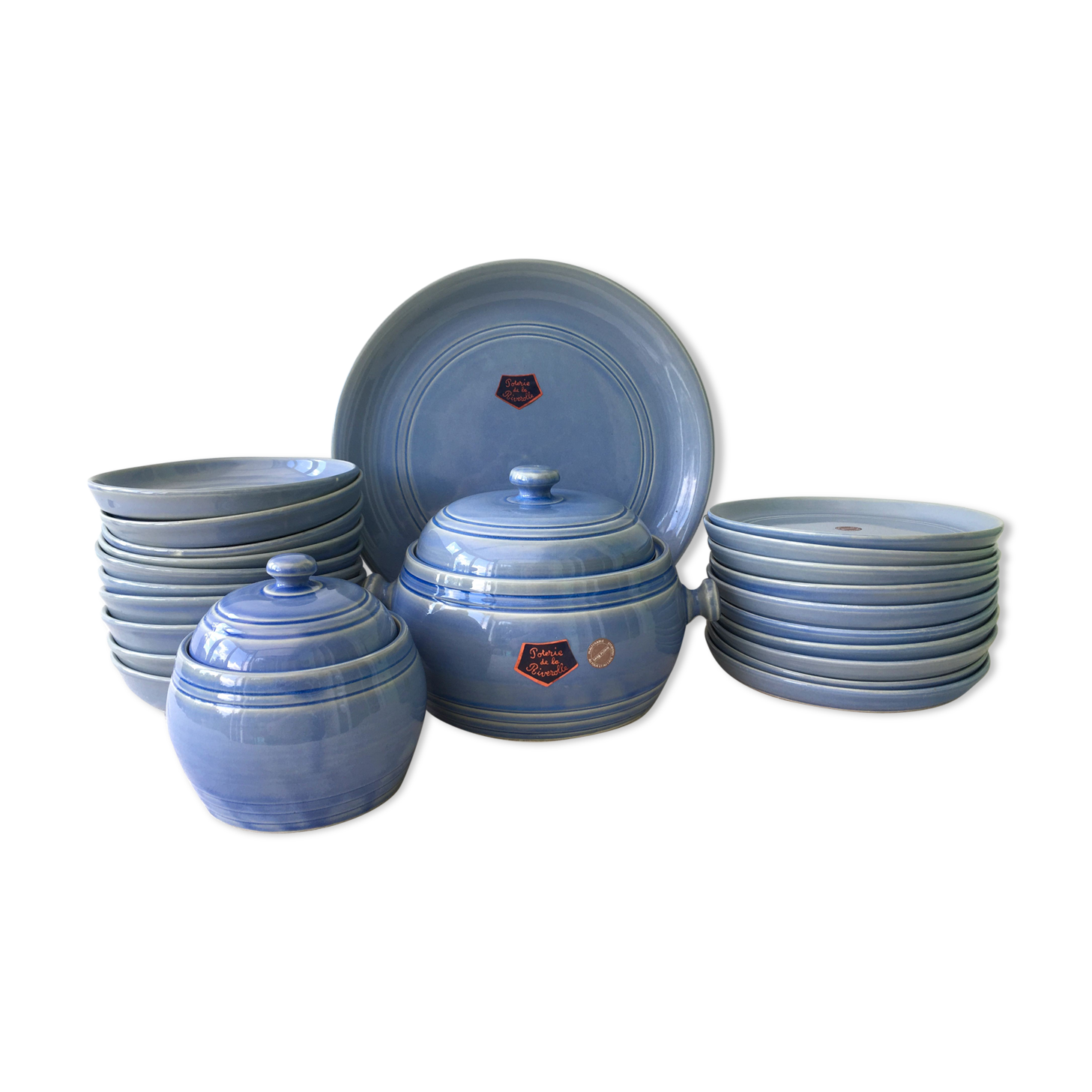 Service lavender blue sandstone plates
