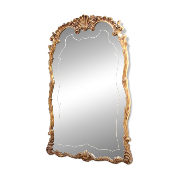 Miroir ancien doré, néo-rococo, XIXe siècle