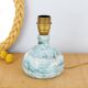 Blue glazed stoneware lamp foot signed 60s or 70s