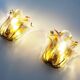 Set of 2 Brass and Muranoglass ‘Shell’ wall sconces by La Murrina