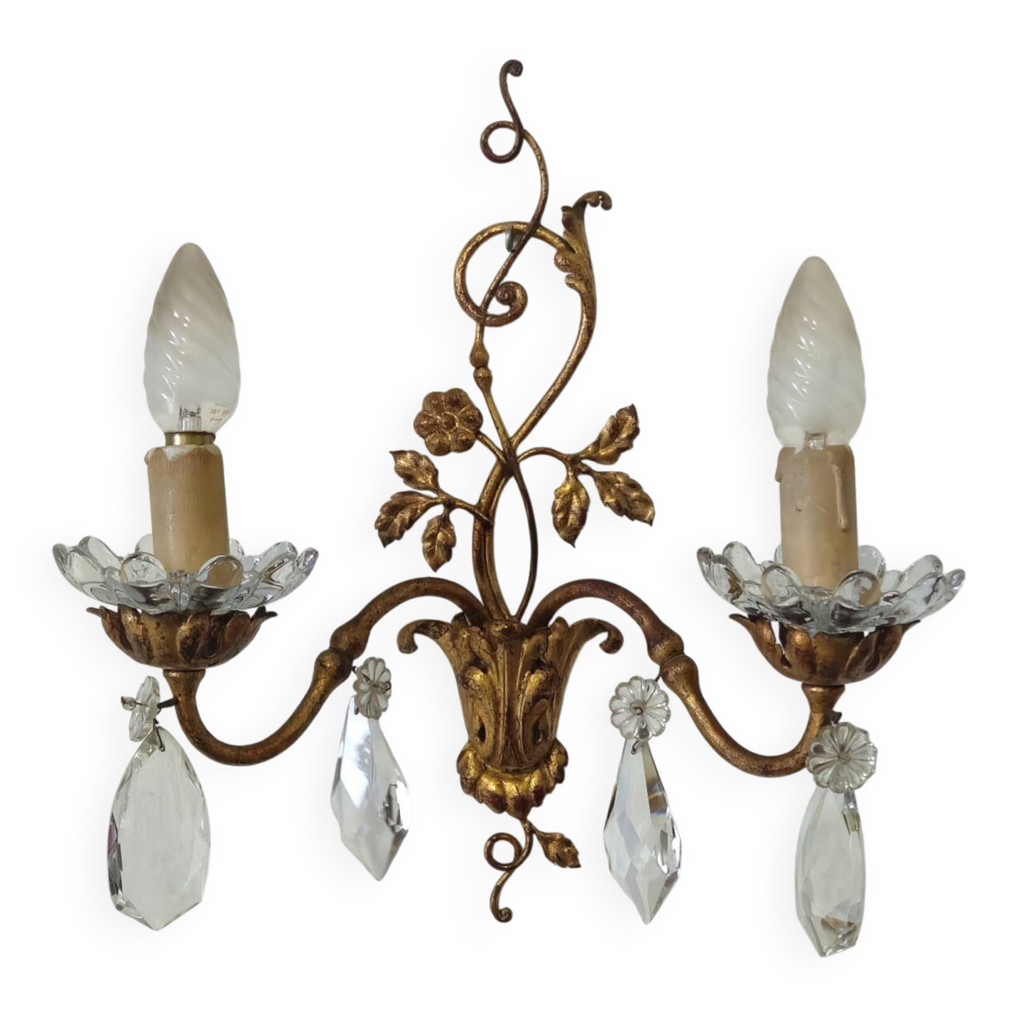 Wall sconce with pendants in Louis XV style