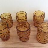 Set of 6 amber glasses
