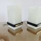 Pair of Arlus wall lights in perspex, gilded brass and lacquered metal, 1960s