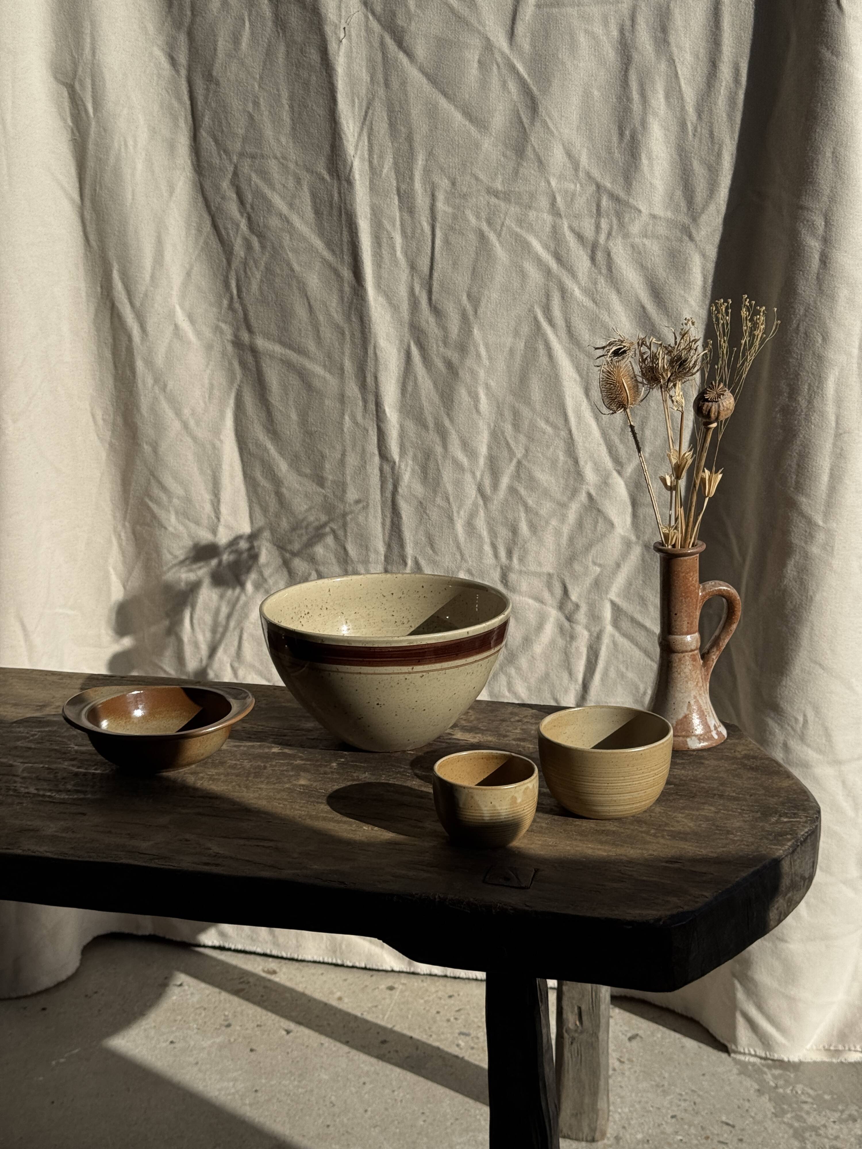 Mini stoneware bowl CNP Village France H7.5 D12