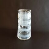 Crystal pitcher polished grid decoration and gold details