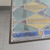 Table basse vintage en vitrail 1960