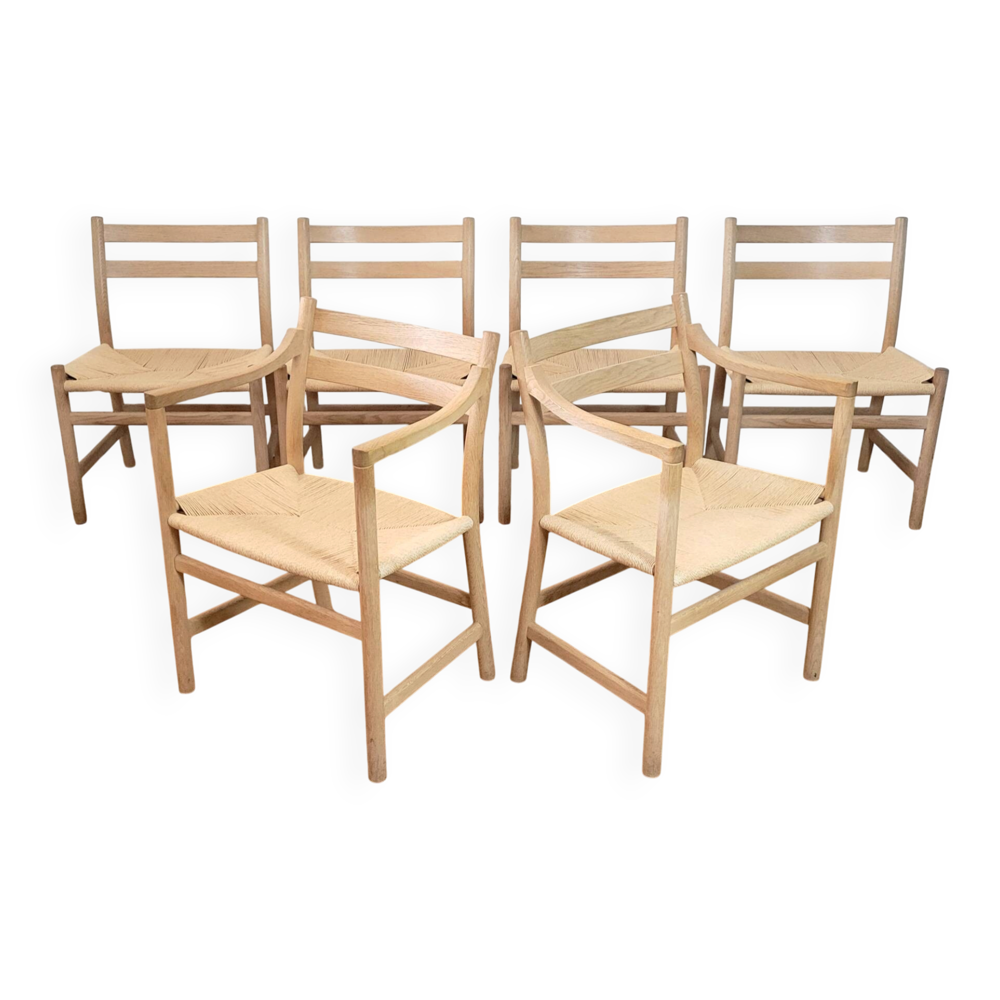 Set of 6 dining chairs model CH46 and CH47 by Hans J. Wegner