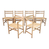 Set of 6 dining chairs model CH46 and CH47 by Hans J. Wegner
