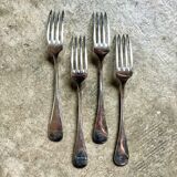 4 fourchettes en métal argenté
