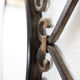 Wall mirror sun in wrought iron with heart pattern - 1960s