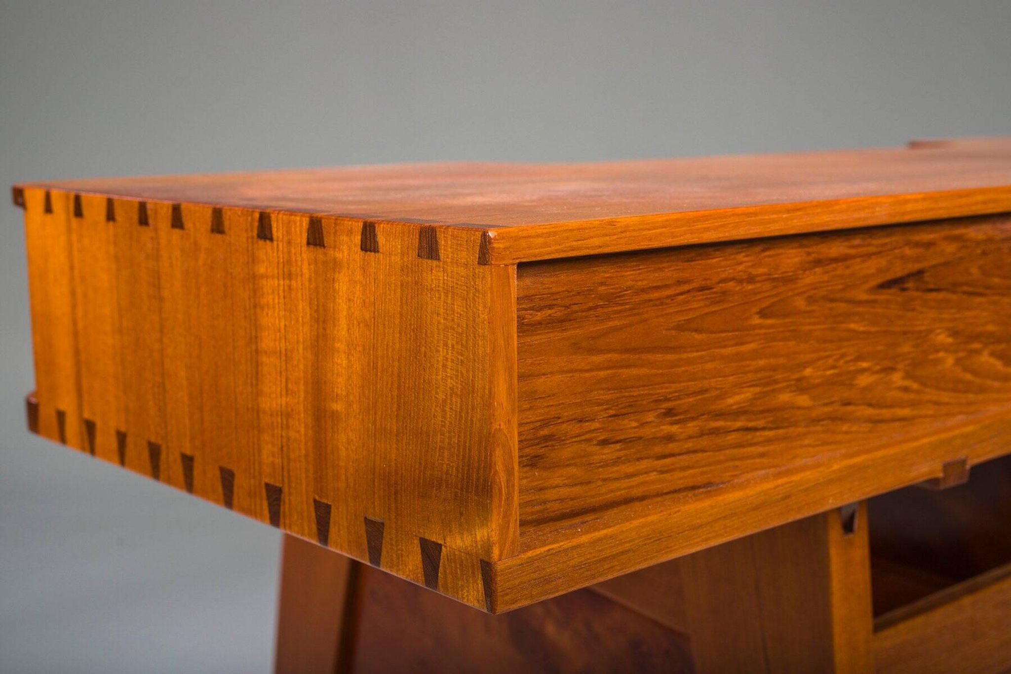 Mid-century modern teak desk, 1980s