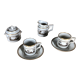 Mocha cups, creamer & sugar bowl in porcelain Richard Ginori