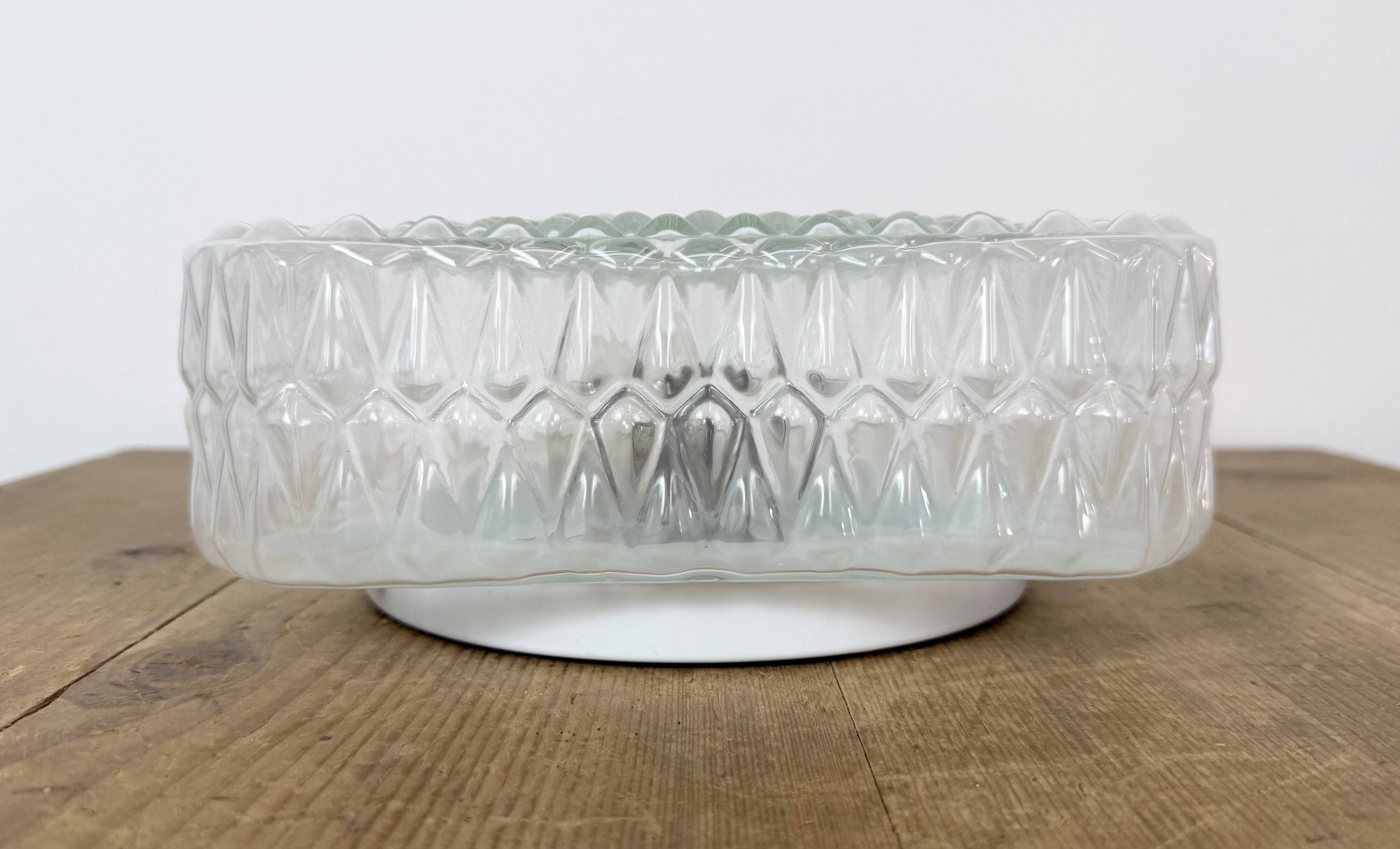 Vintage Glass Wall or Ceiling Light, 1970s