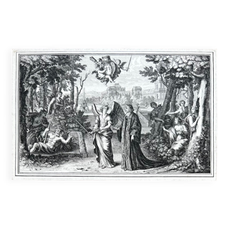 Gravure au burin xviie siècle : chateau de chaville, cira 1640 (richelieu?)