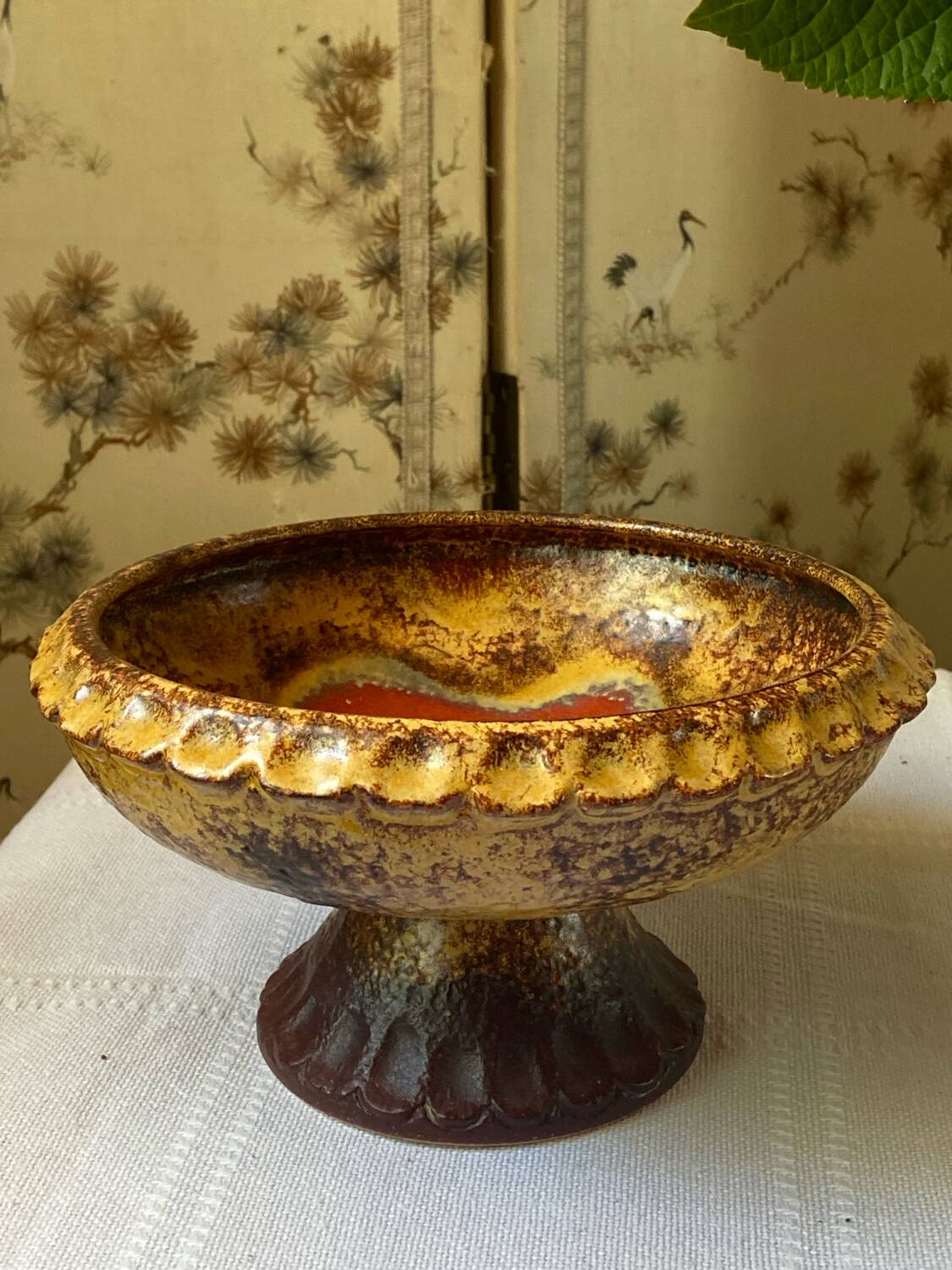Vintage German earthenware fruit bowl – 1970s