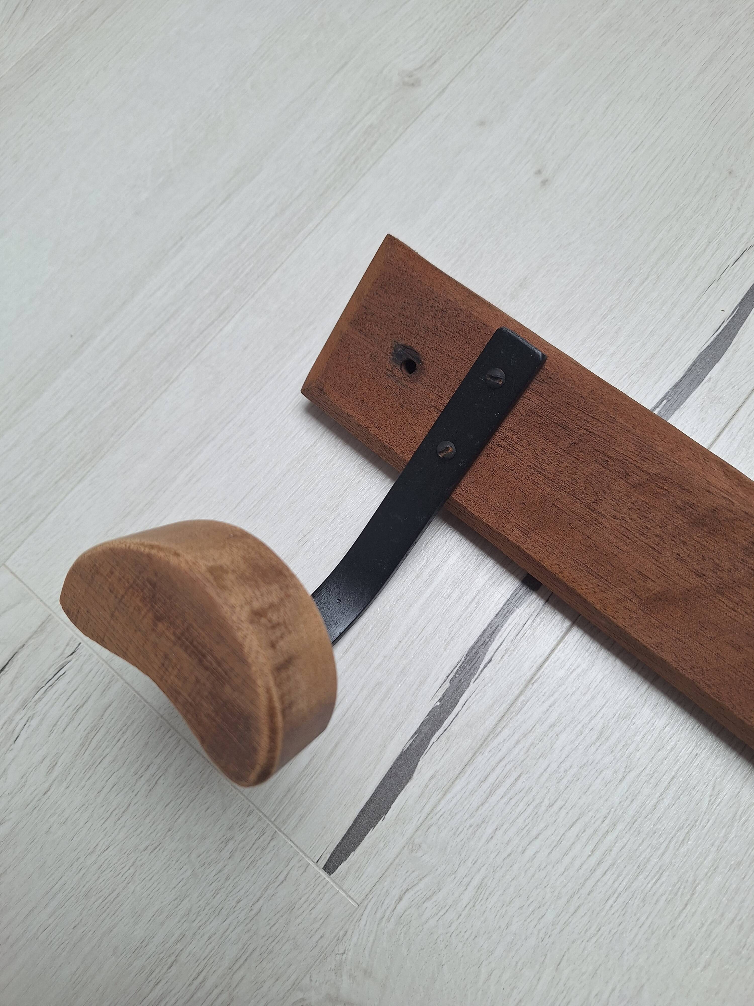 Wooden and metal wall hook