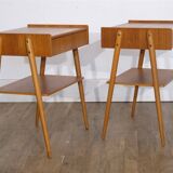 Scandinavian teak bedside tables by Carlstrom 1960