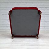 50s, Danish design, refurbished chair, furniture wool, mahogany wood