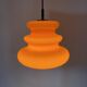 Bright orange glass pendant light AH 1 by Peill and Putzler 1960