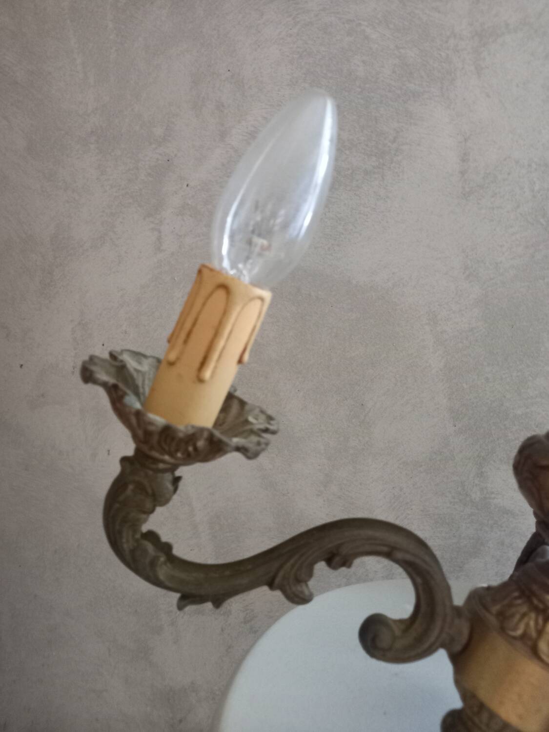 Bronze chandelier.