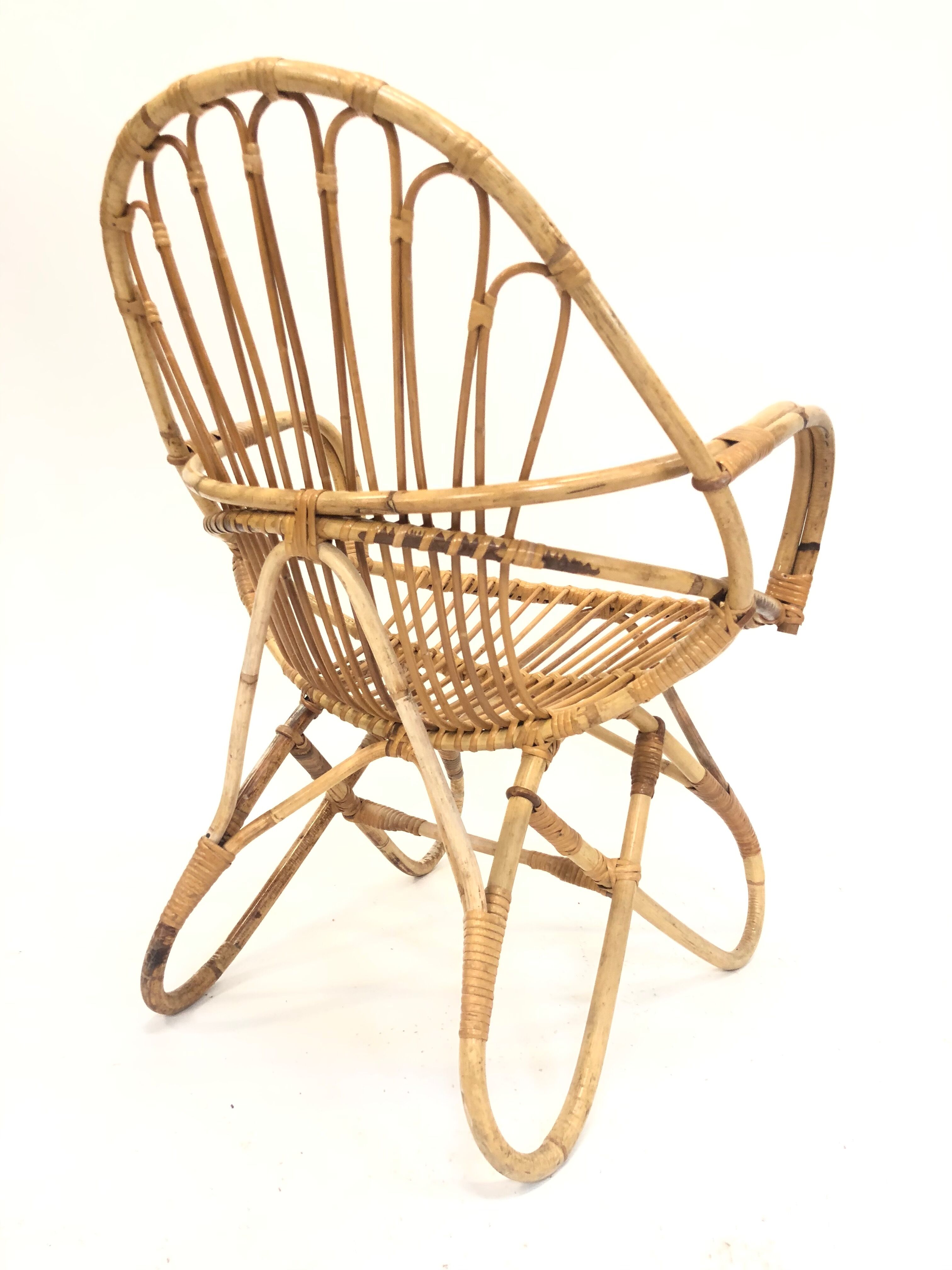 Rohe Noordwolde rattan chair, 1960, Netherlands