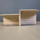 Paire de tables basses en travertin vintage ou tables d'appoint, années 1970.