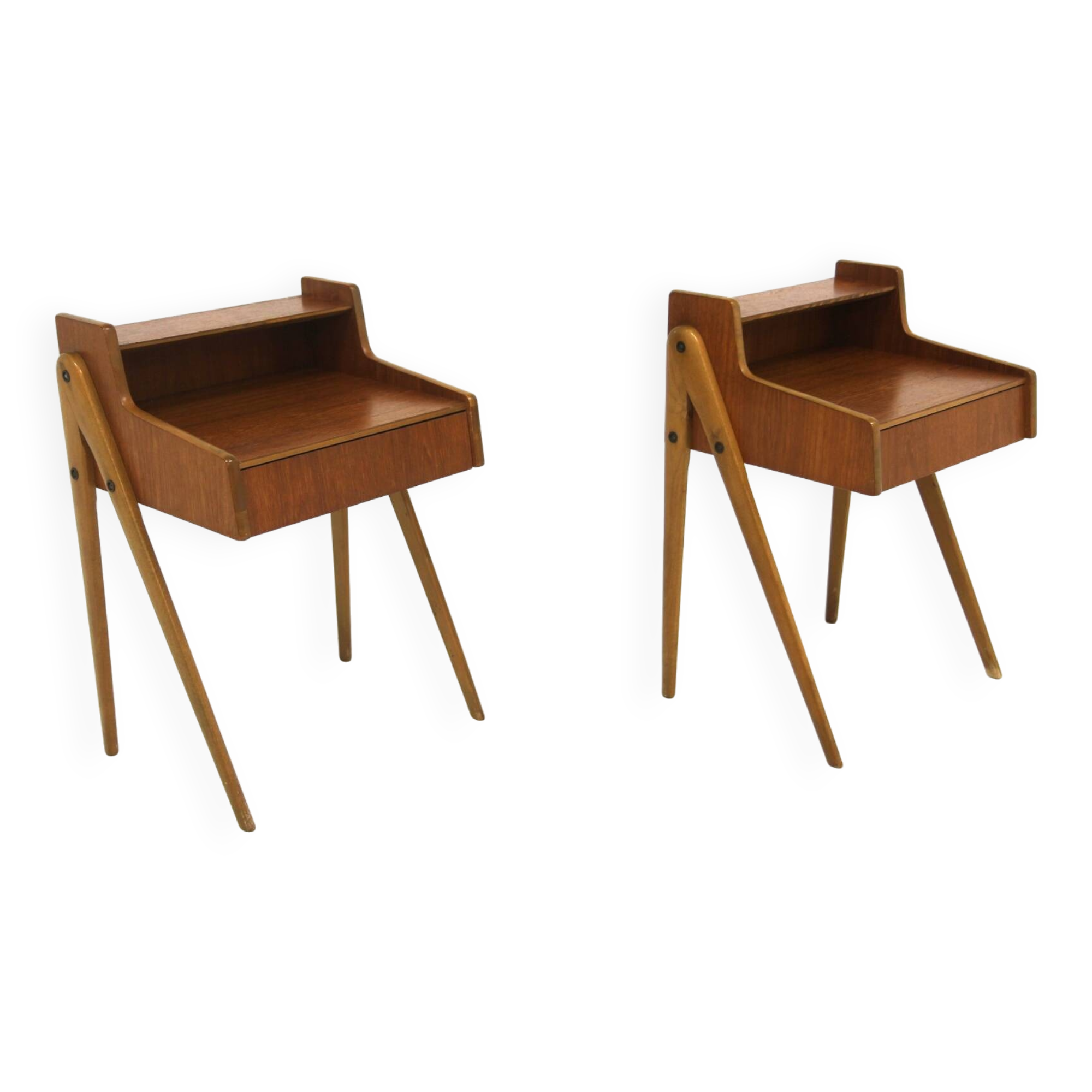 Set of 2 teak bedside tables, Sweden, 1950