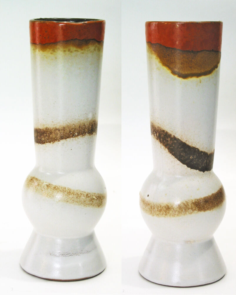 Pair of matching vases 1960's fat lava Germany