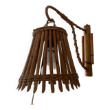 Louis Sognot rattan wall lamp from the 50s and 60s