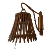 Louis Sognot rattan wall lamp from the 50s and 60s