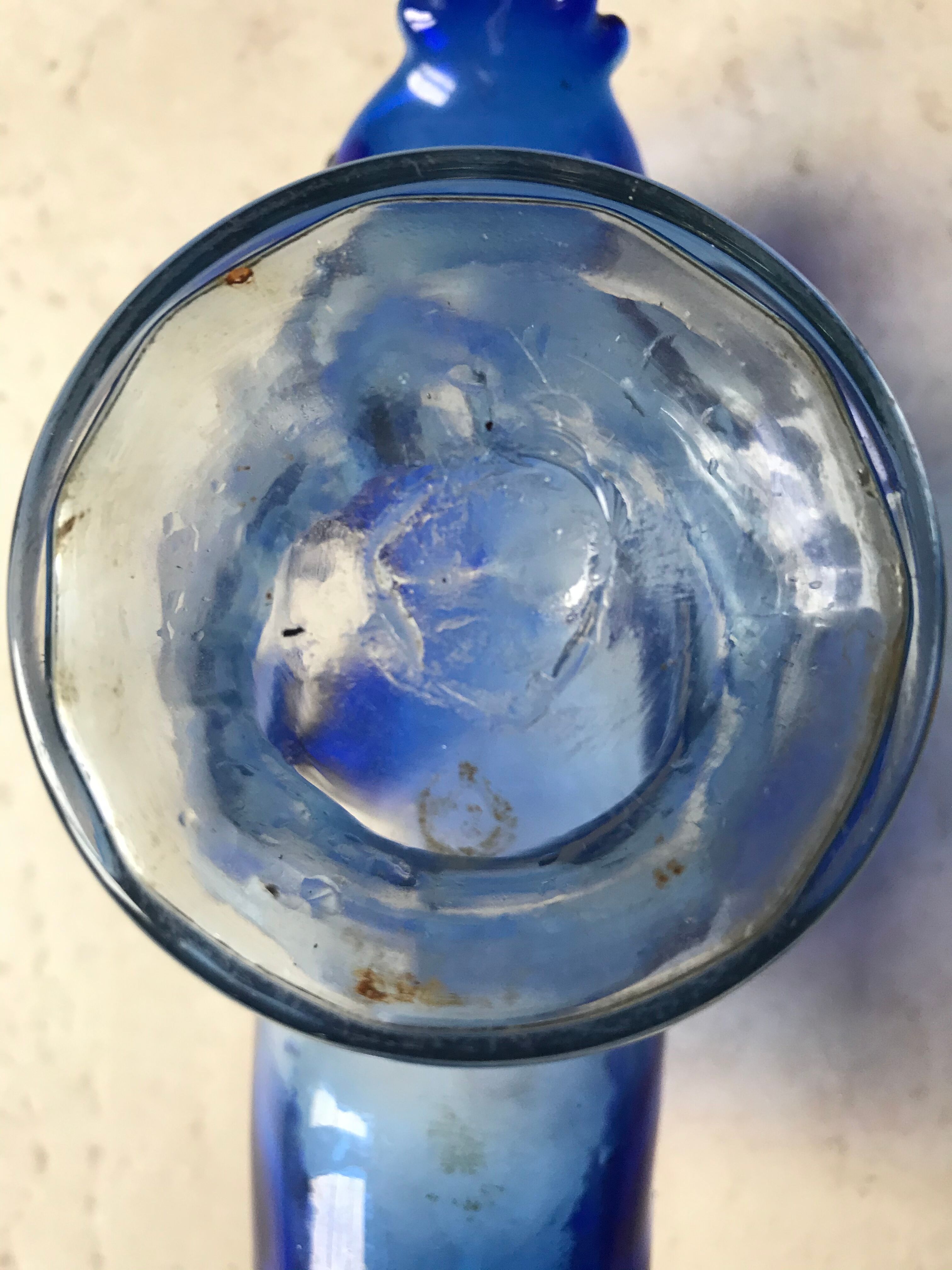Vintage blue fan vase