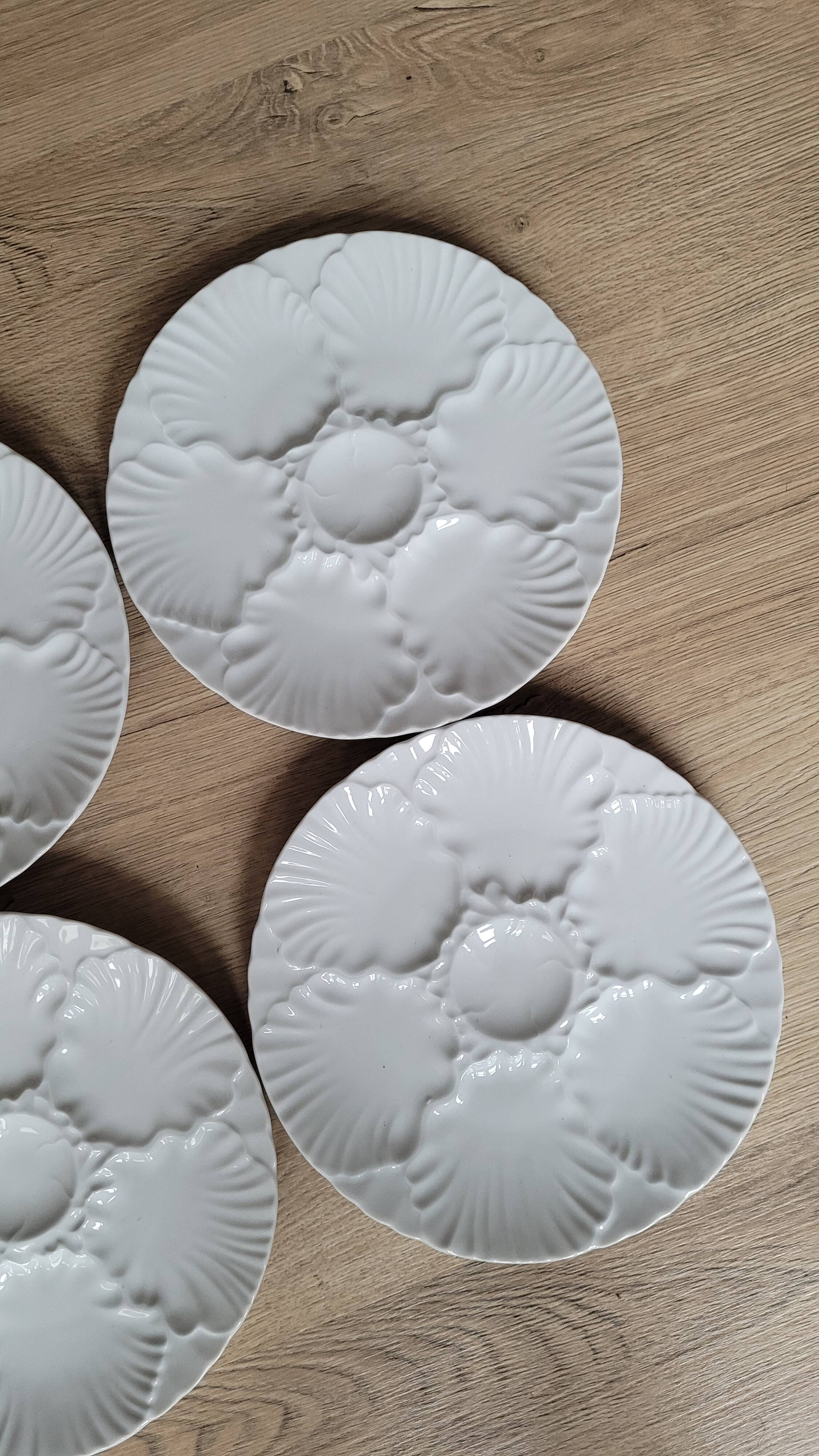La Redoute x Selency set of 6 white oyster plates