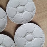 La Redoute x Selency set of 6 white oyster plates
