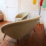 Sofa sofa shell round 2 places grey