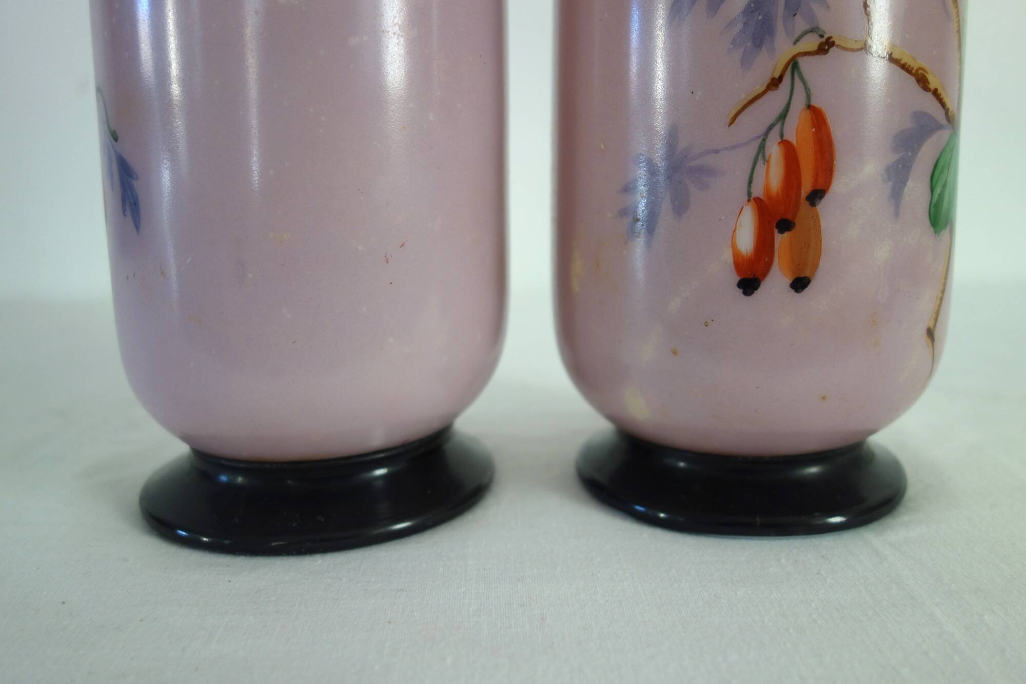 Pair of pink opaline vases from the 1920s