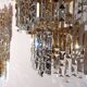Set of 2 Kinkeldey Hollywood Regency waterfall crystal glass wall lights, 1970