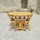 Table and chairs bistrot head to head rattan bamboo 1970