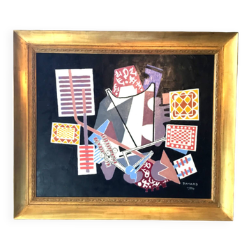 École française du XX eme.huile sur toile encadrée signée Ramard et datée 1984