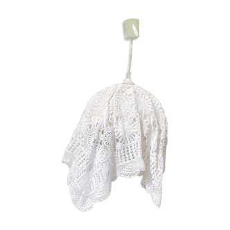 Hanging lamp dressed in vintage crochet 1970